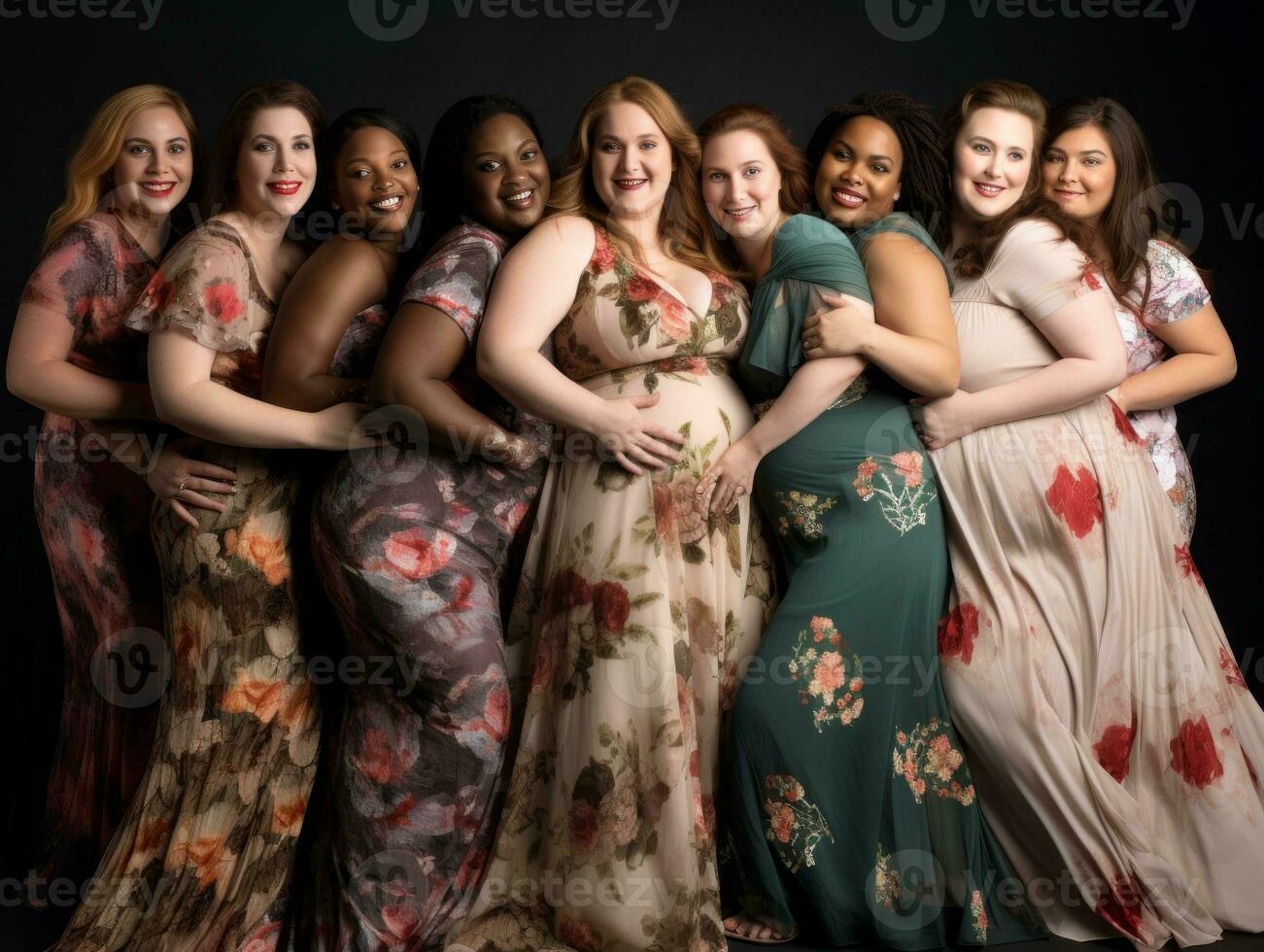 Celebrating the beauty of diverse body shapes and sizes AI Generative photo