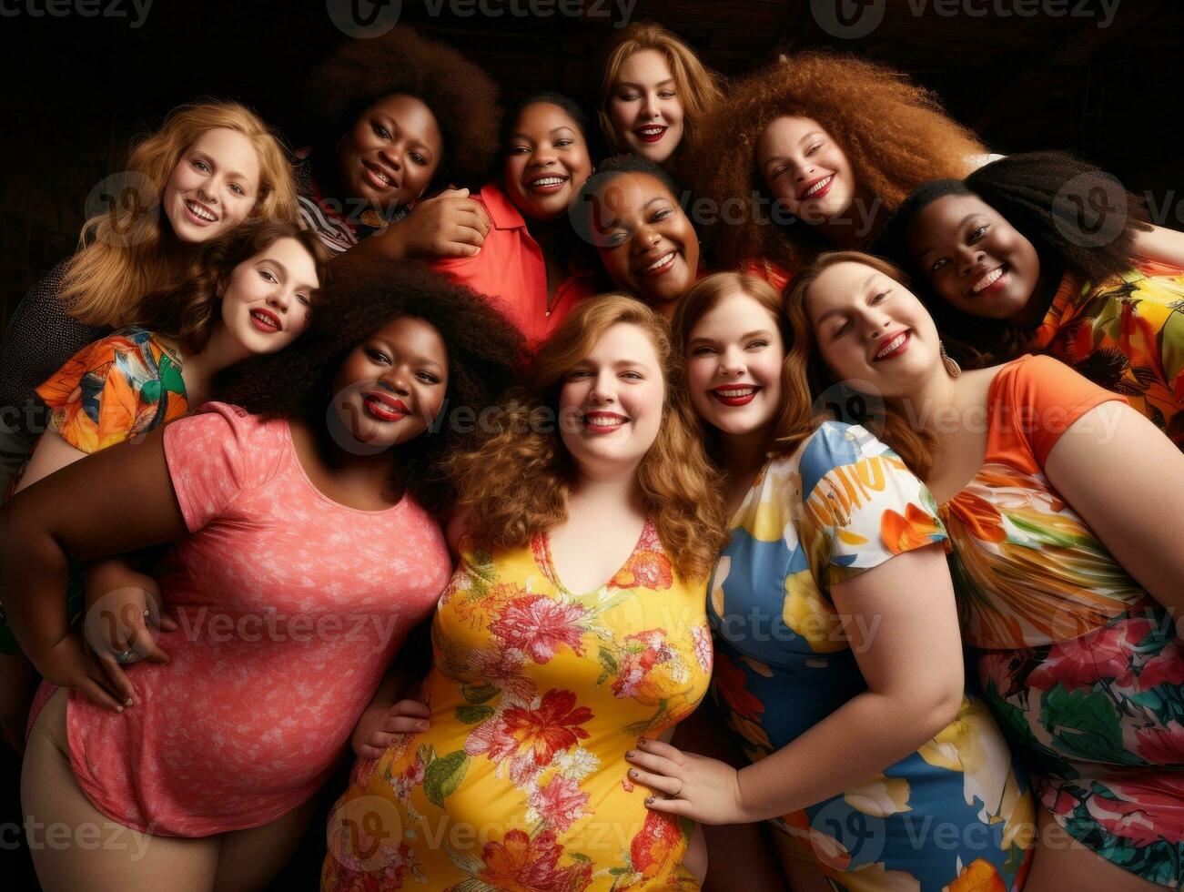 Celebrating the beauty of diverse body shapes and sizes AI Generative photo