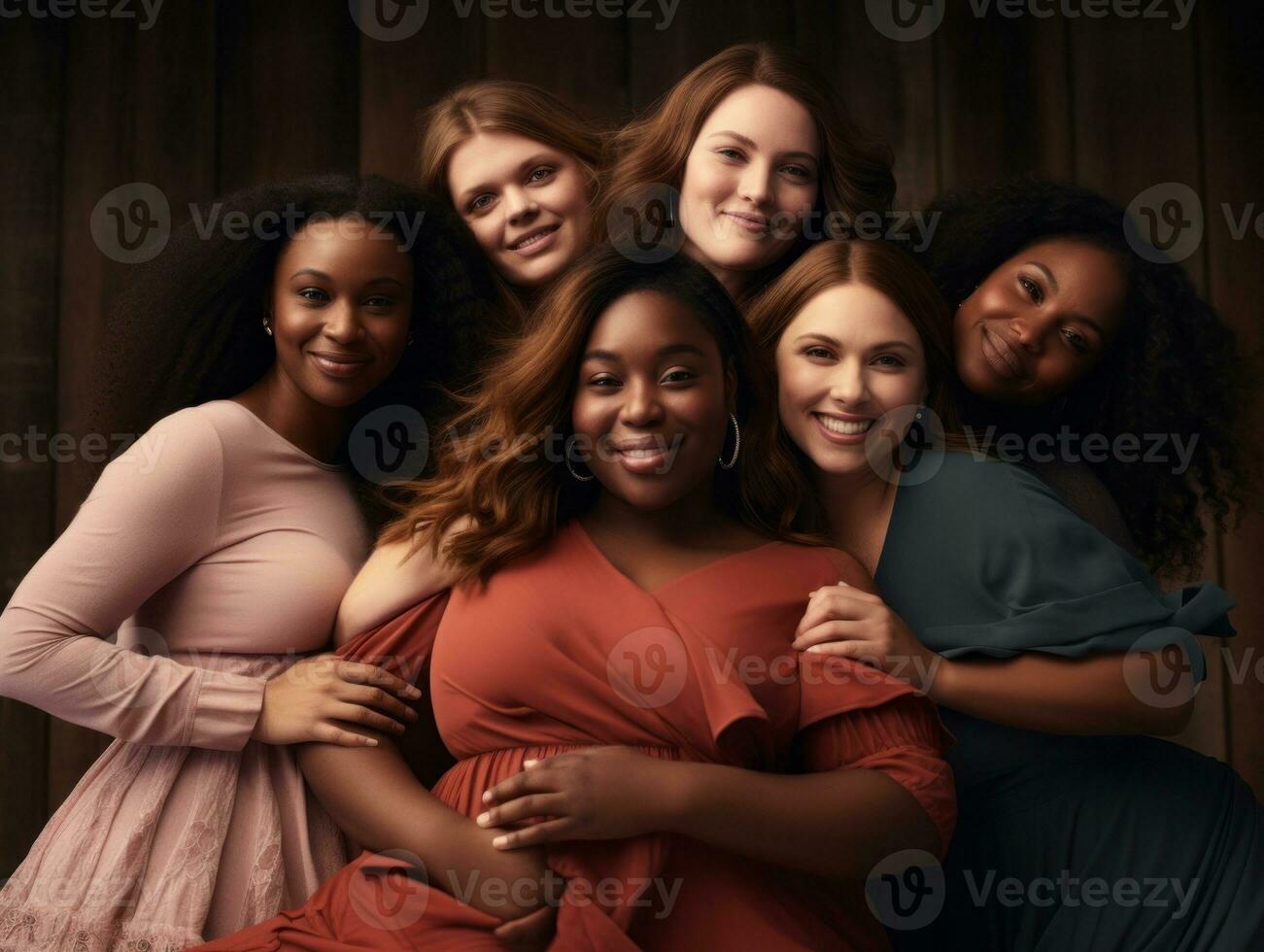 Celebrating the beauty of diverse body shapes and sizes AI Generative photo