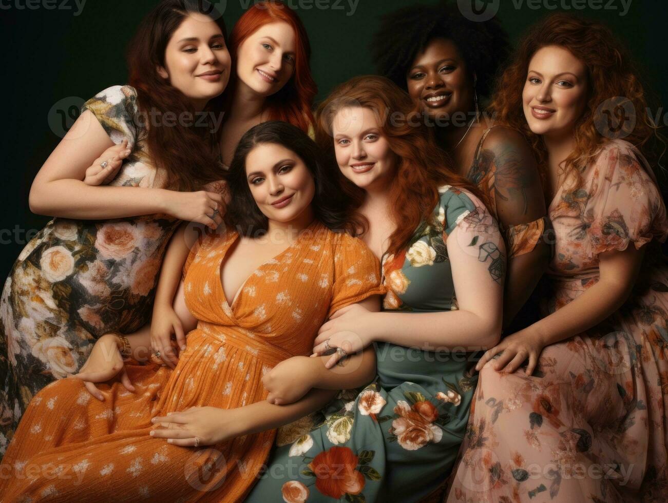 Celebrating the beauty of diverse body shapes and sizes AI Generative photo