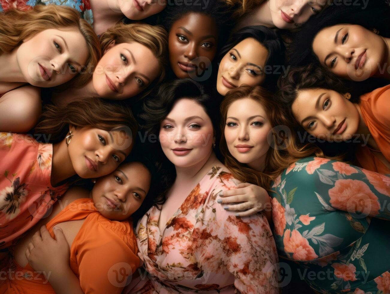 Celebrating the beauty of diverse body shapes and sizes AI Generative photo