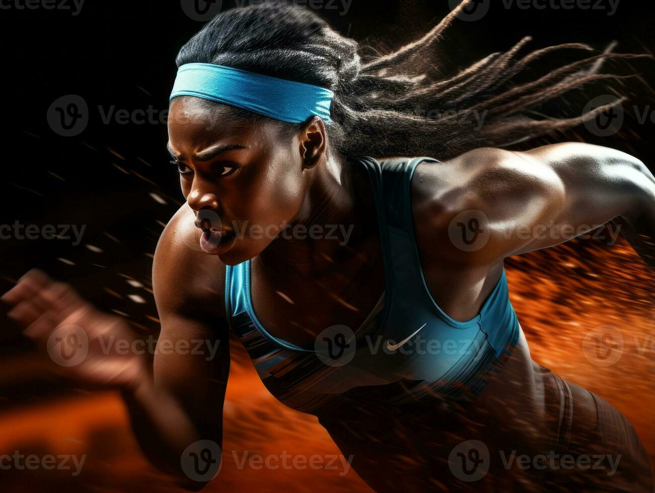 Dynamic Photograph of Female athlete AI Generative photo