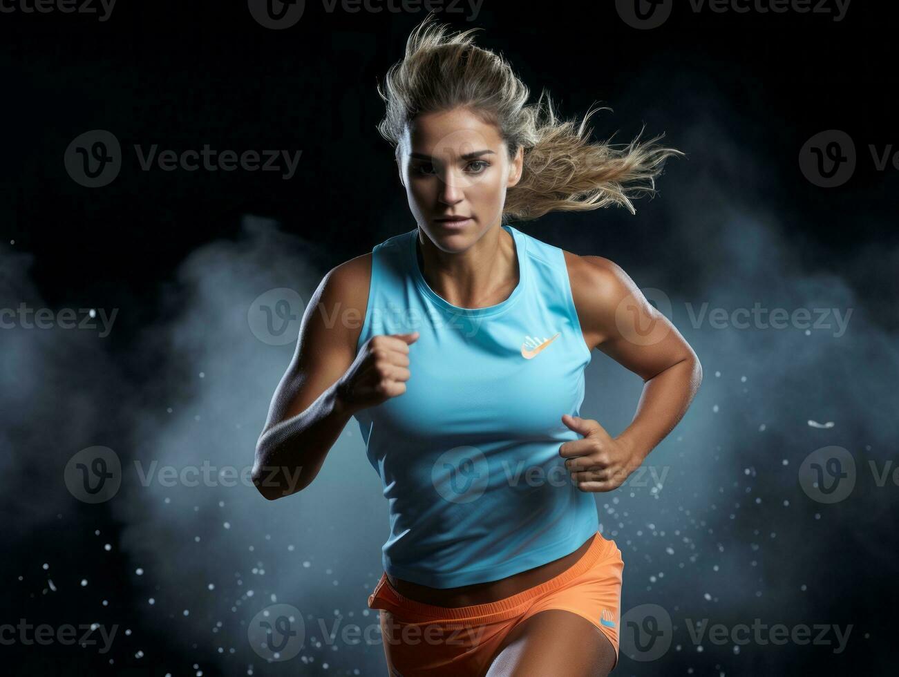 Dynamic Photograph of Female athlete AI Generative photo