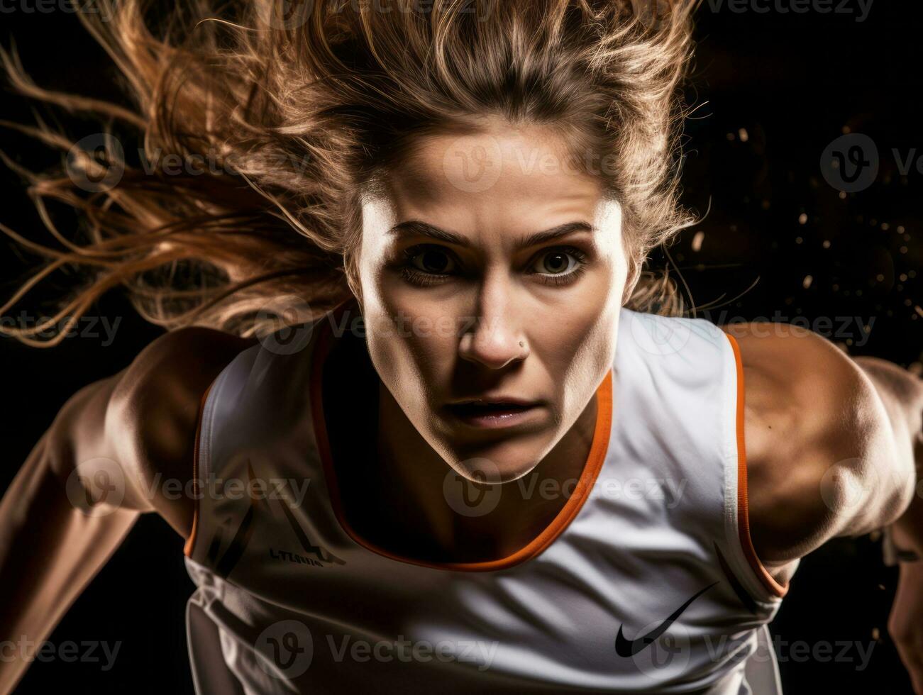 Dynamic Photograph of Female athlete AI Generative photo