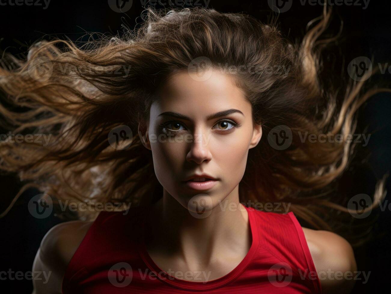 Dynamic Photograph of Female athlete AI Generative photo