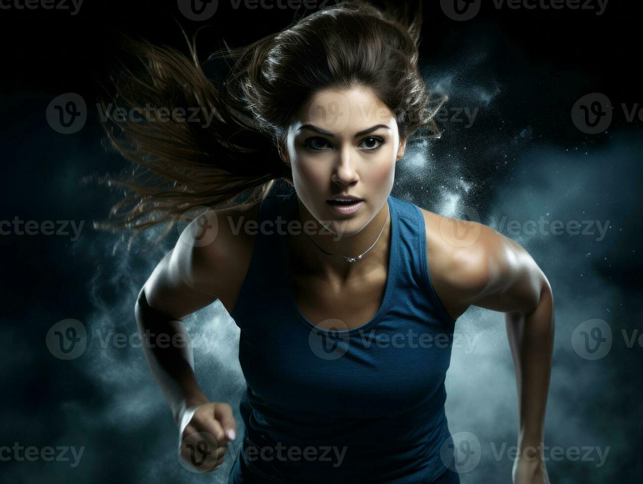 Dynamic Photograph of Female athlete AI Generative photo