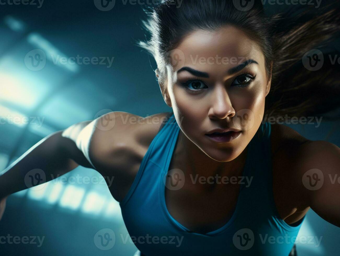 Dynamic Photograph of Female athlete AI Generative photo