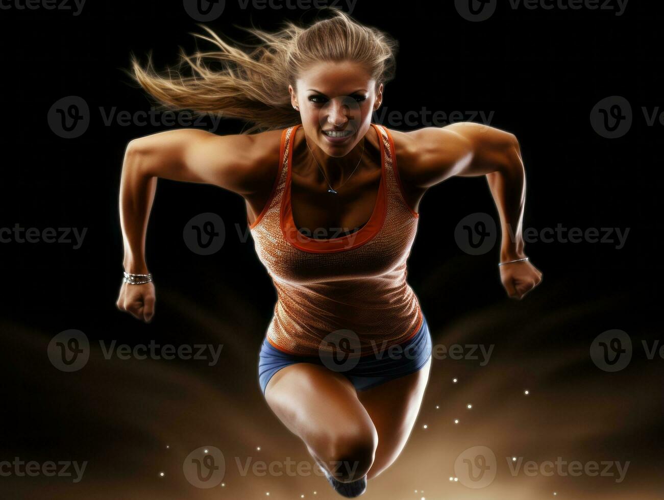 Dynamic Photograph of Female athlete AI Generative photo