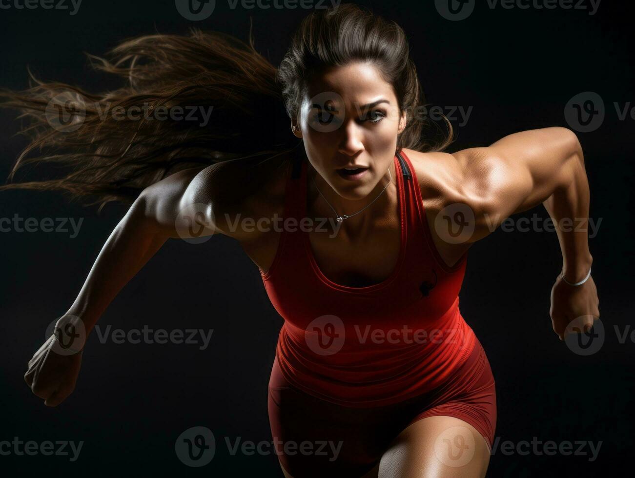 Dynamic Photograph of Female athlete AI Generative photo