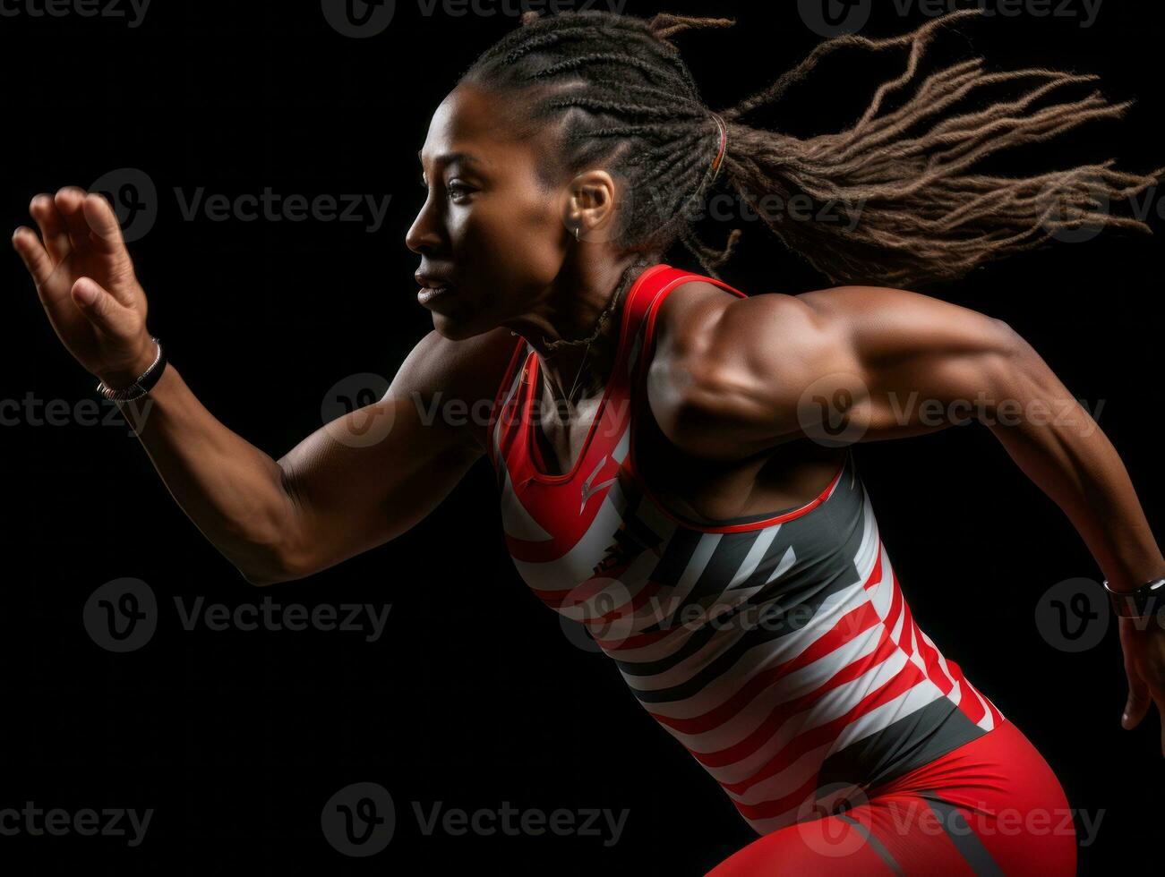 dinámica fotografía de hembra atleta ai generativo foto