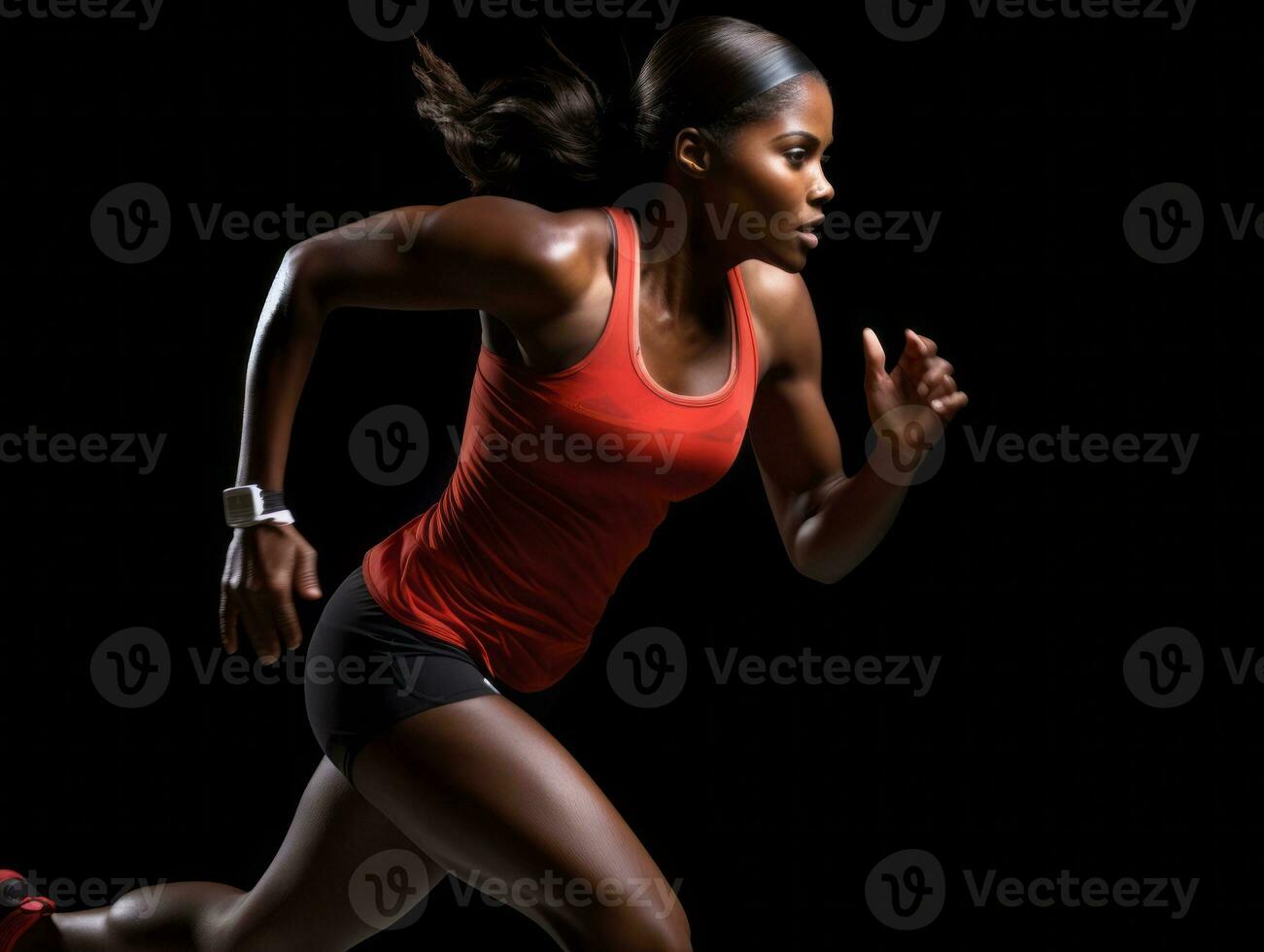 Dynamic Photograph of Female athlete AI Generative photo