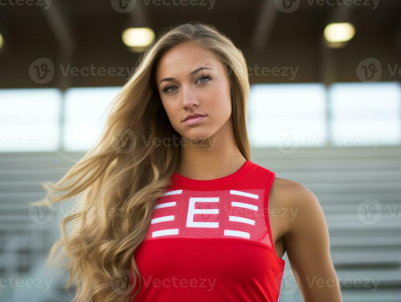 Dynamic Photograph of Female athlete AI Generative photo