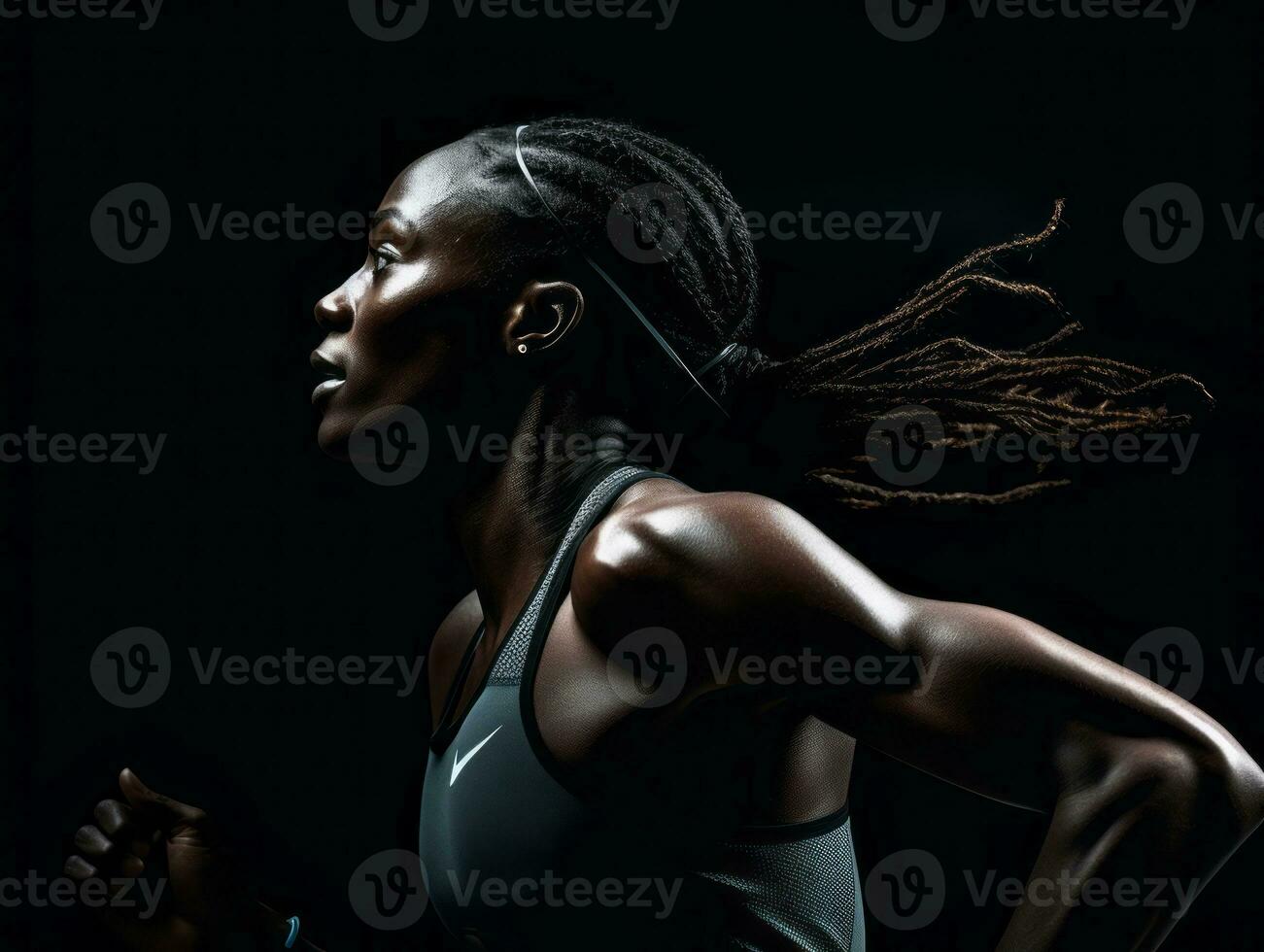 Dynamic Photograph of Female athlete AI Generative photo