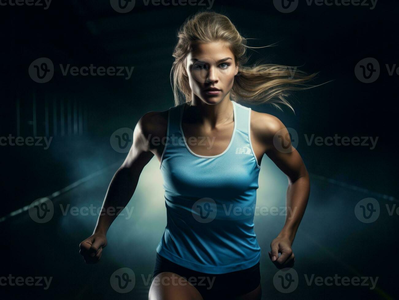 Dynamic Photograph of Female athlete AI Generative photo