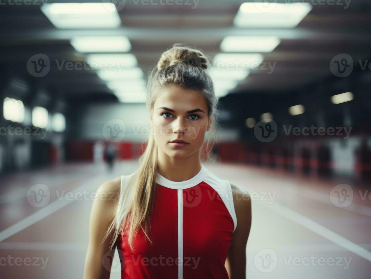 Dynamic Photograph of Female athlete AI Generative photo