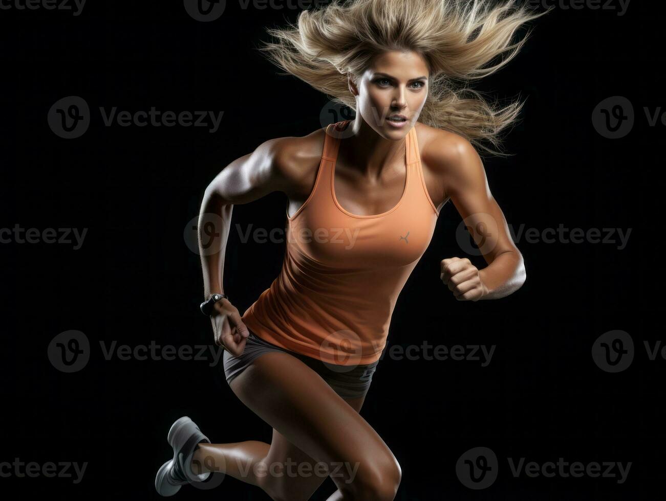 Dynamic Photograph of Female athlete AI Generative photo