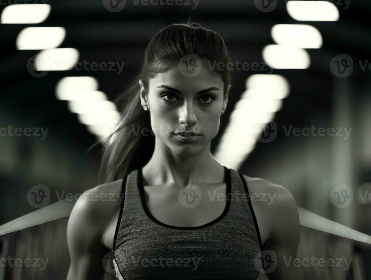 Dynamic Photograph of Female athlete AI Generative photo