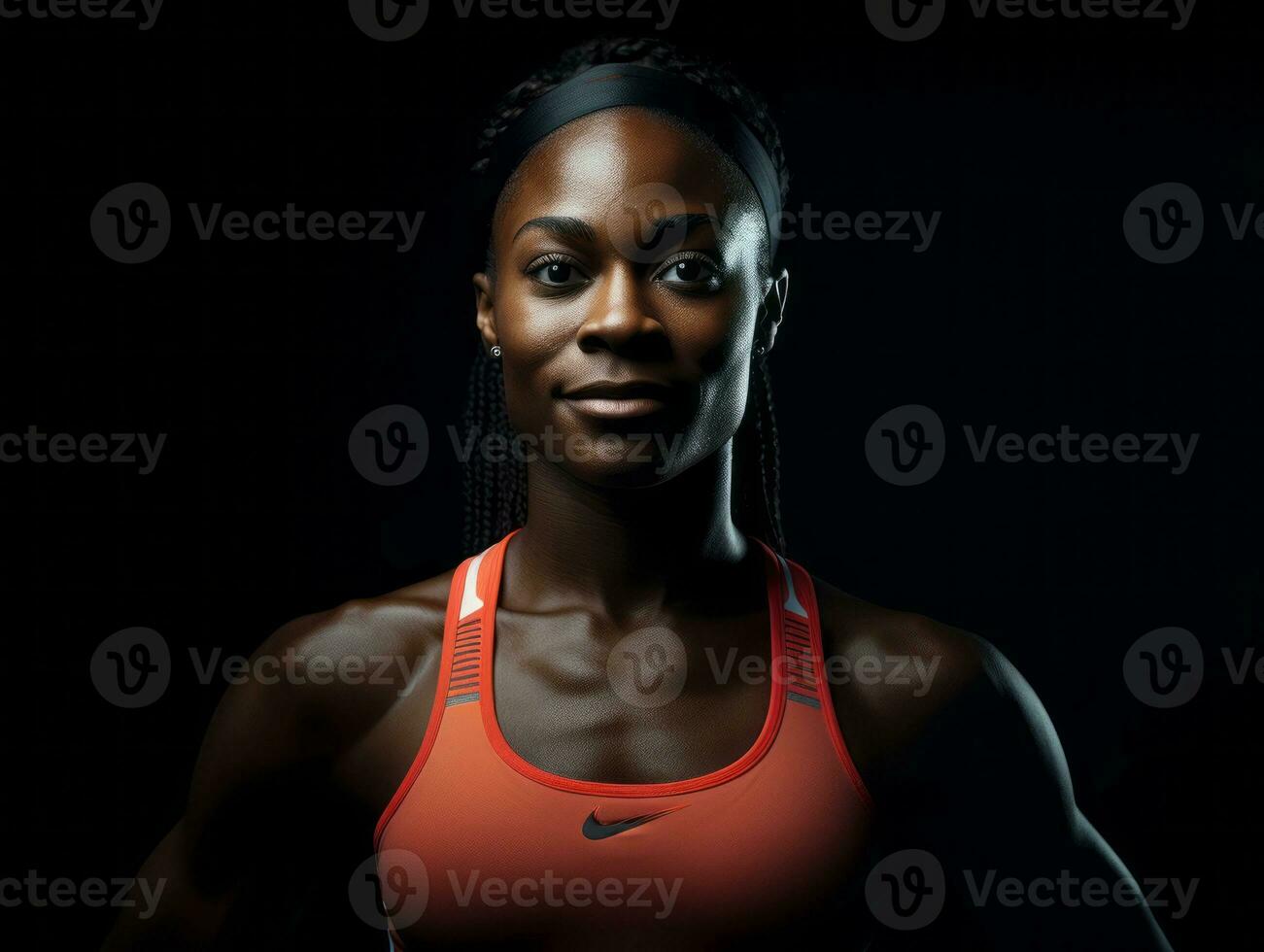 Dynamic Photograph of Female athlete AI Generative photo