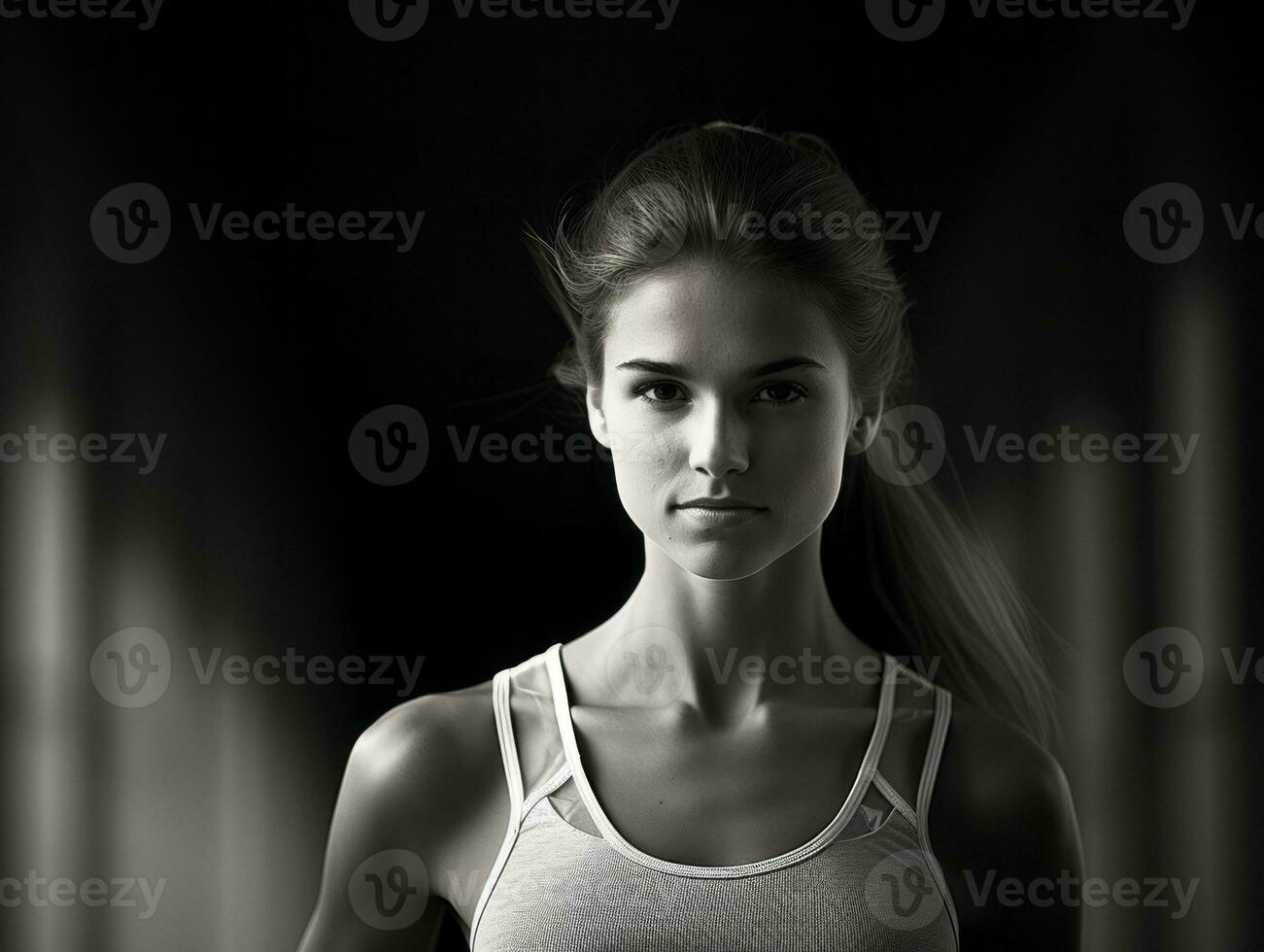 Dynamic Photograph of Female athlete AI Generative photo