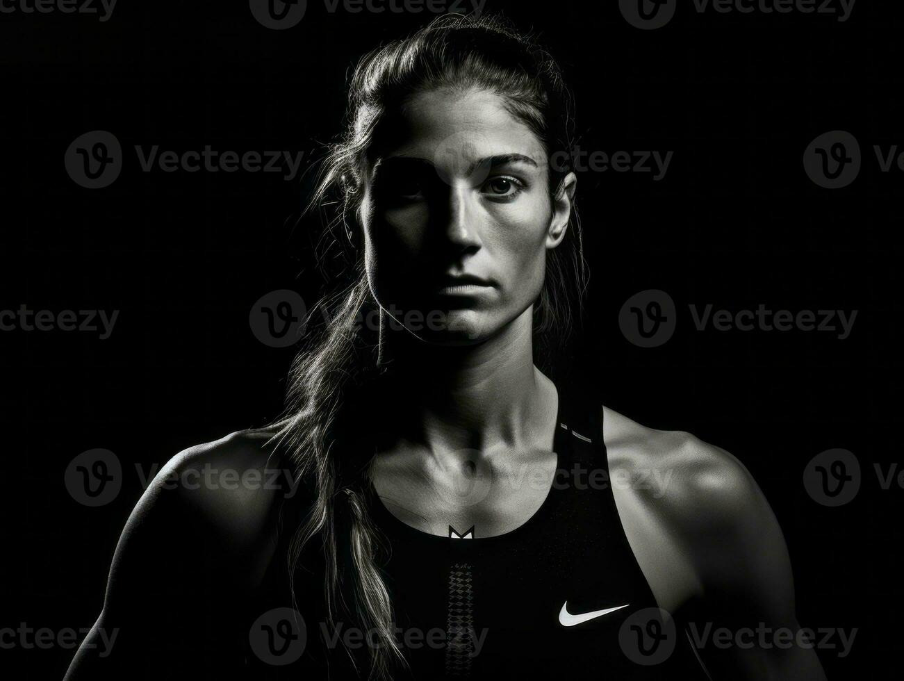 Dynamic Photograph of Female athlete AI Generative photo