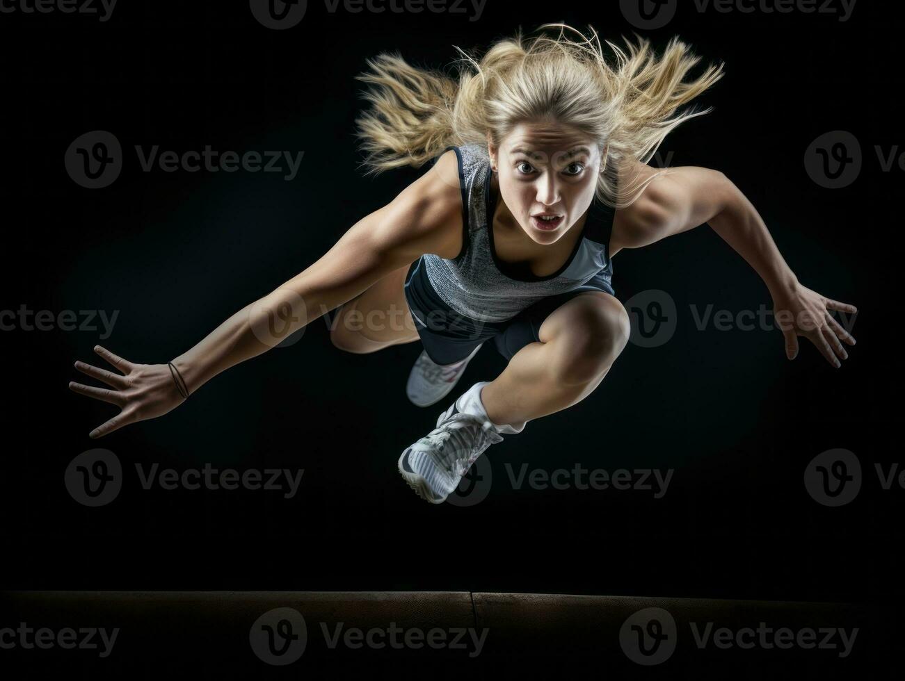 Dynamic Photograph of Female athlete AI Generative photo