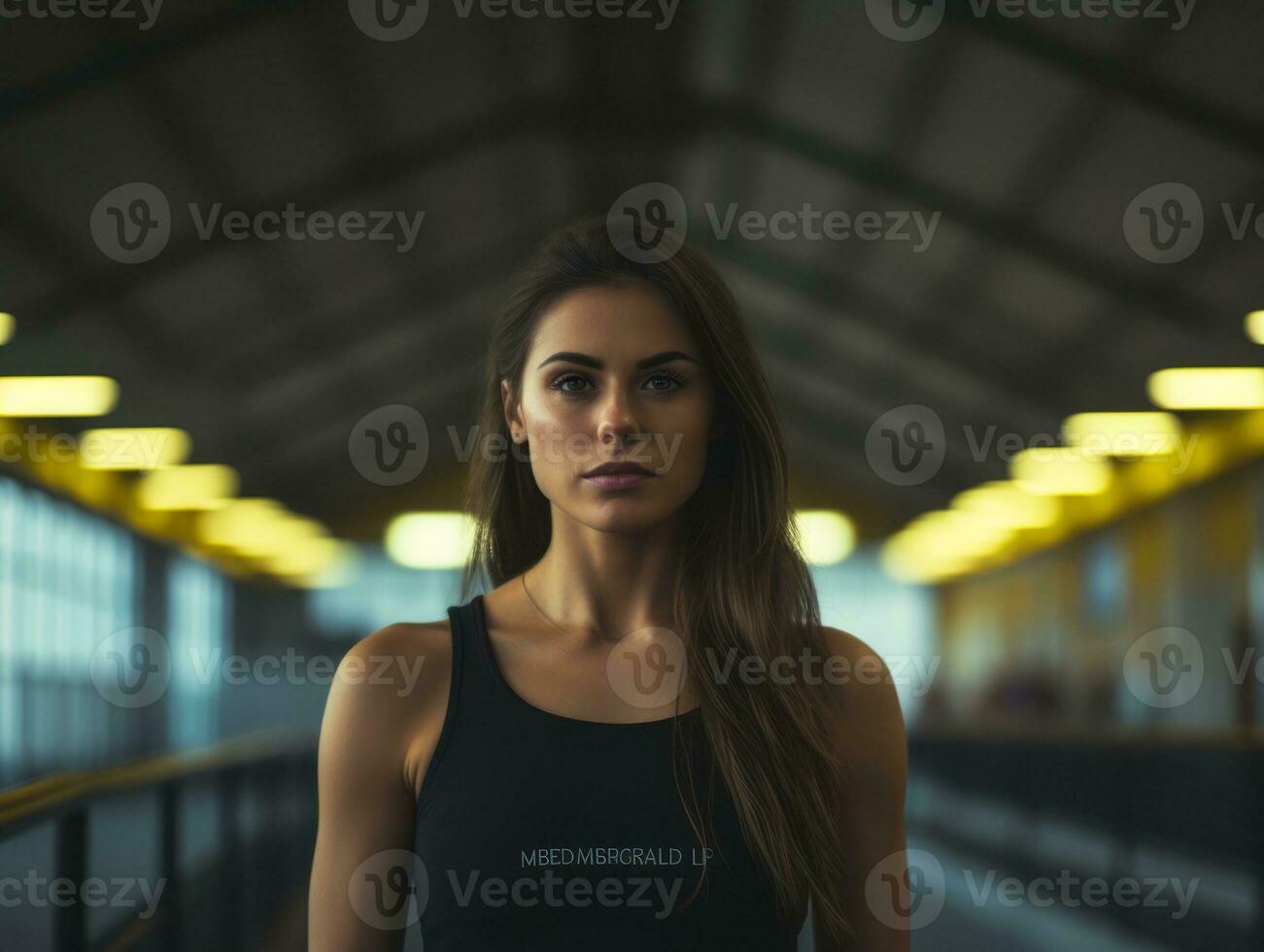 Dynamic Photograph of Female athlete AI Generative photo