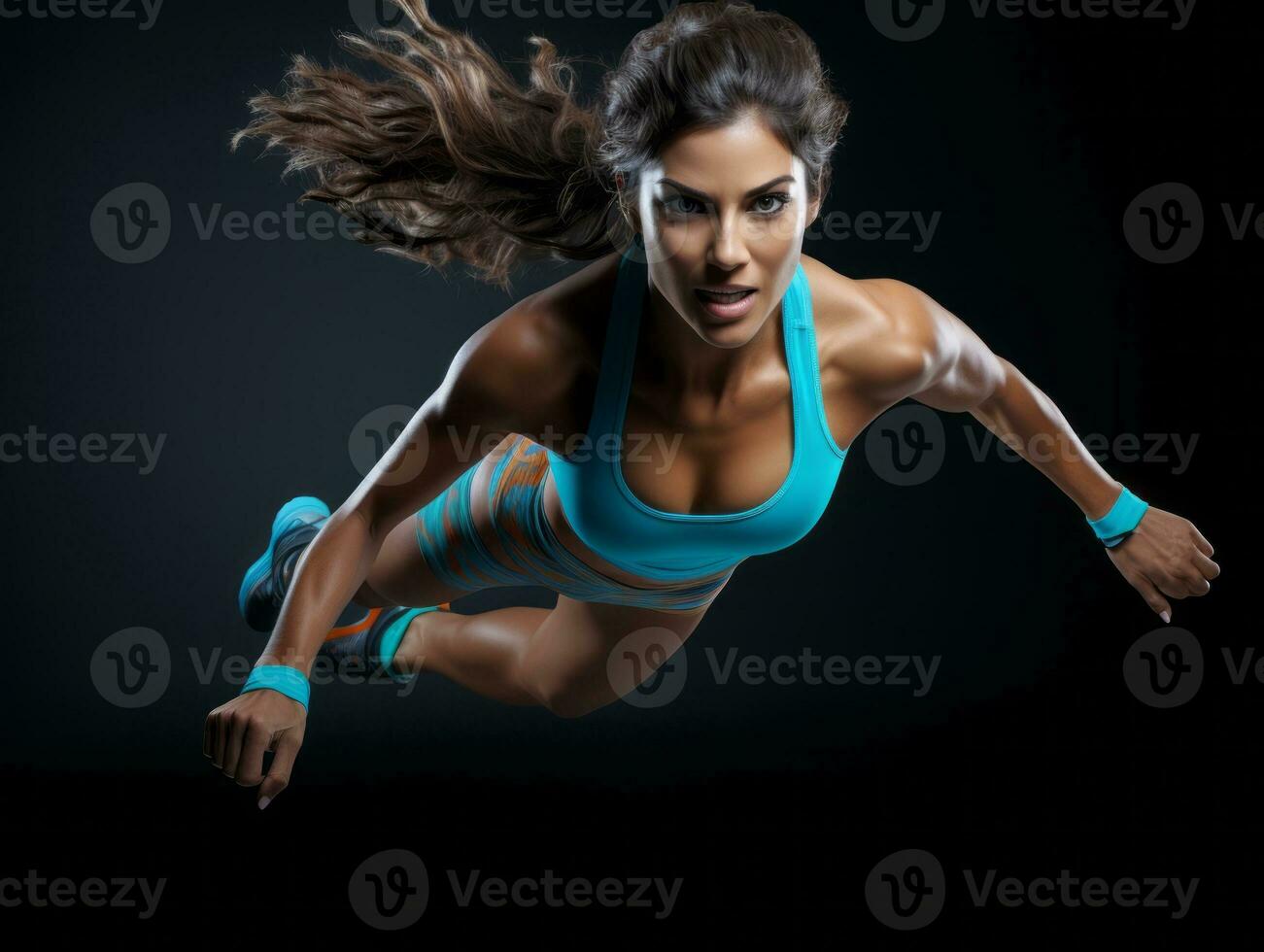 Dynamic Photograph of Female athlete AI Generative photo