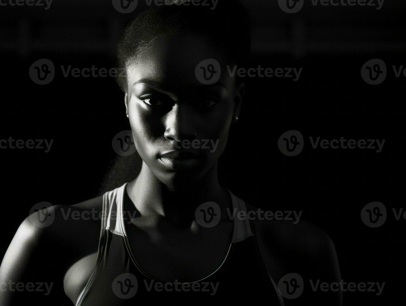 Dynamic Photograph of Female athlete AI Generative photo