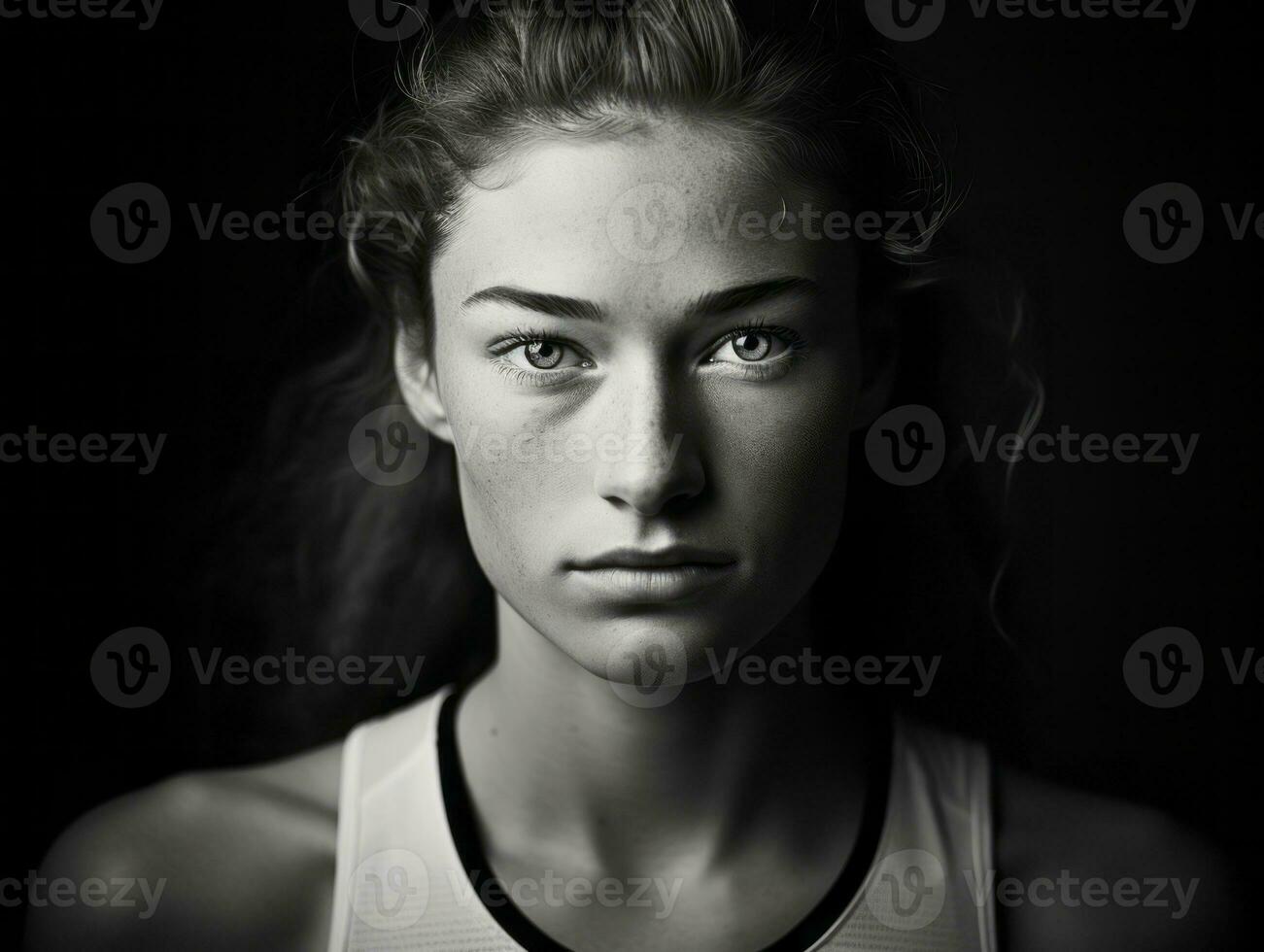 Dynamic Photograph of Female athlete AI Generative photo