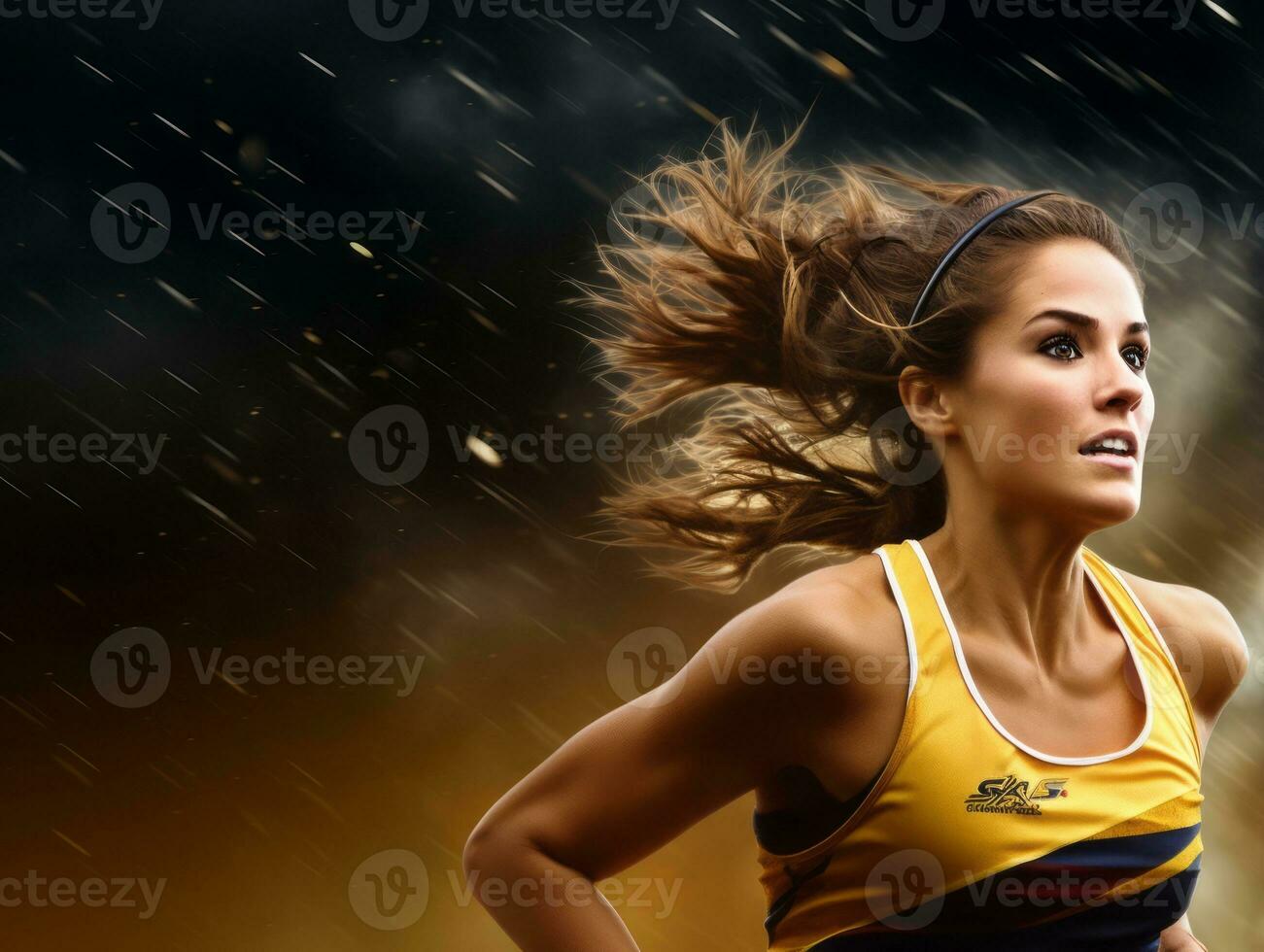 Dynamic Photograph of Female athlete AI Generative photo