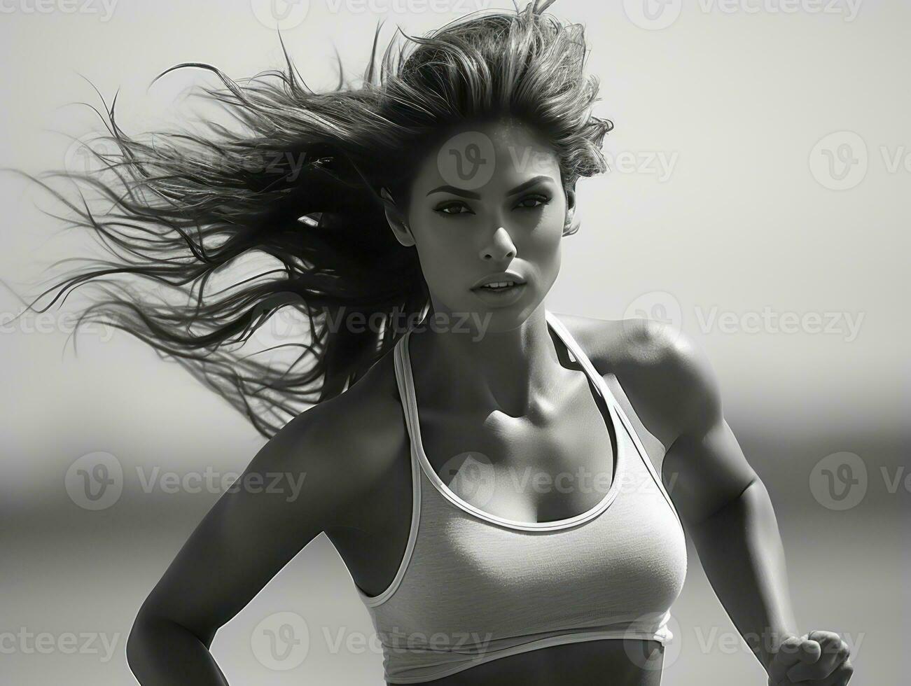 Dynamic Photograph of Female athlete AI Generative photo