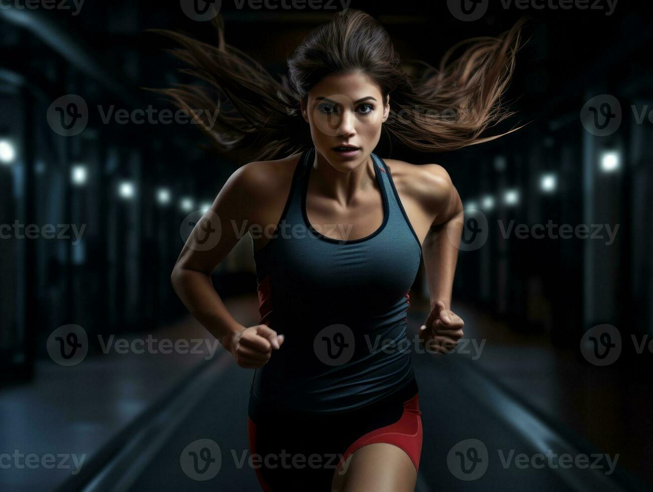 Dynamic Photograph of Female athlete AI Generative photo