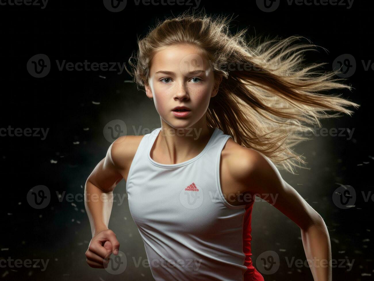 Dynamic Photograph of Female athlete AI Generative photo