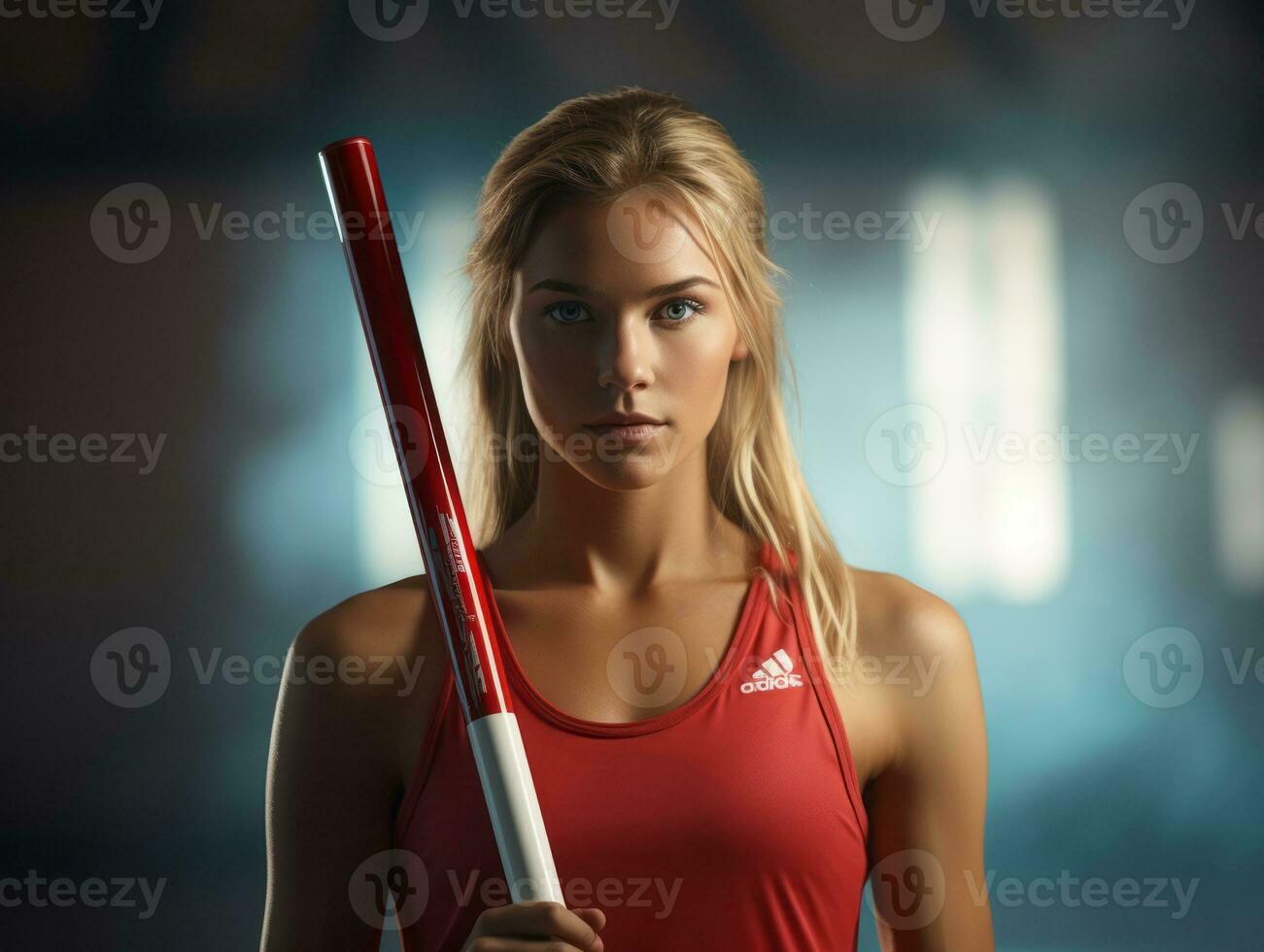 dinámica fotografía de hembra atleta ai generativo foto