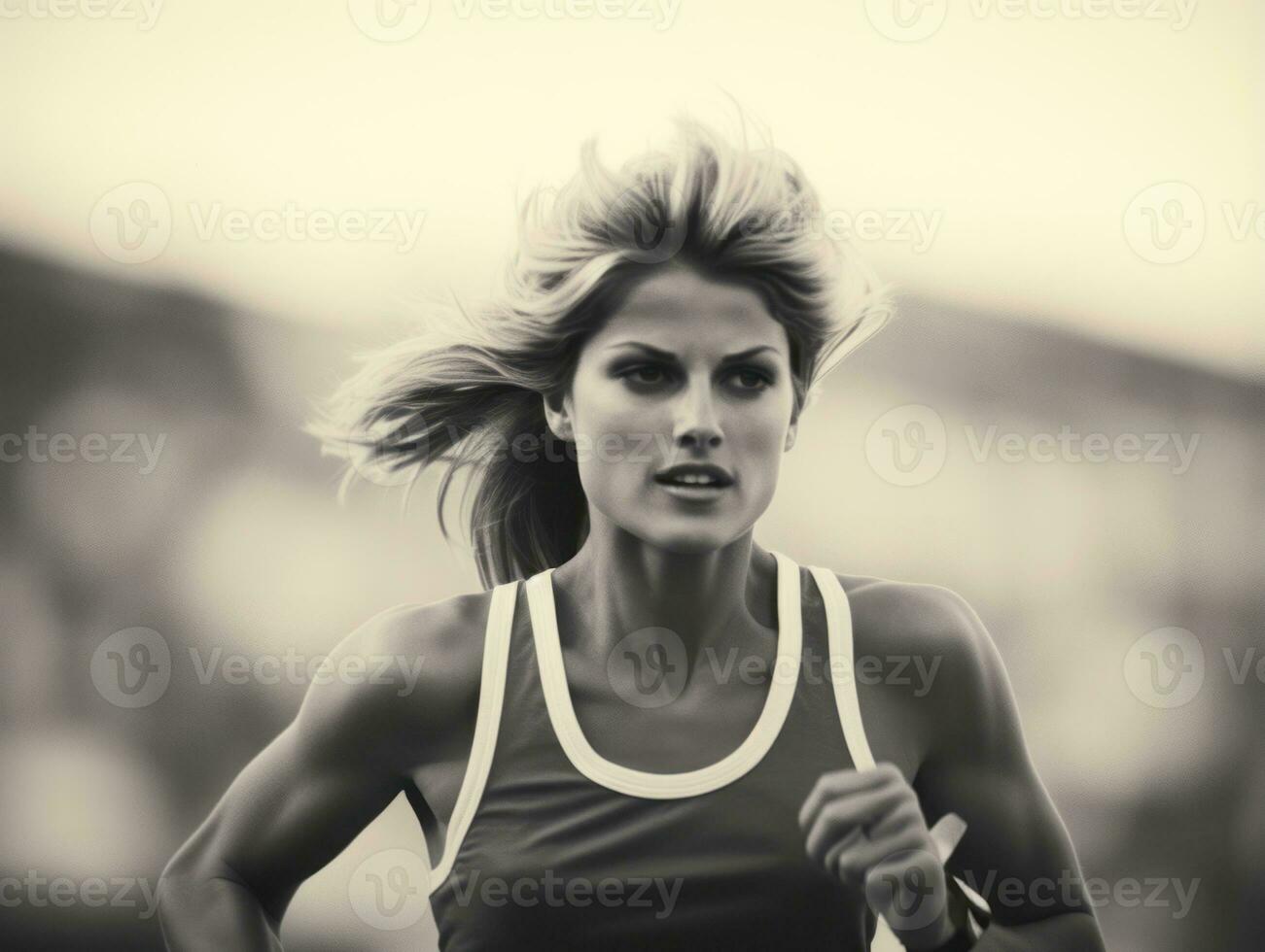 Dynamic Photograph of Female athlete AI Generative photo