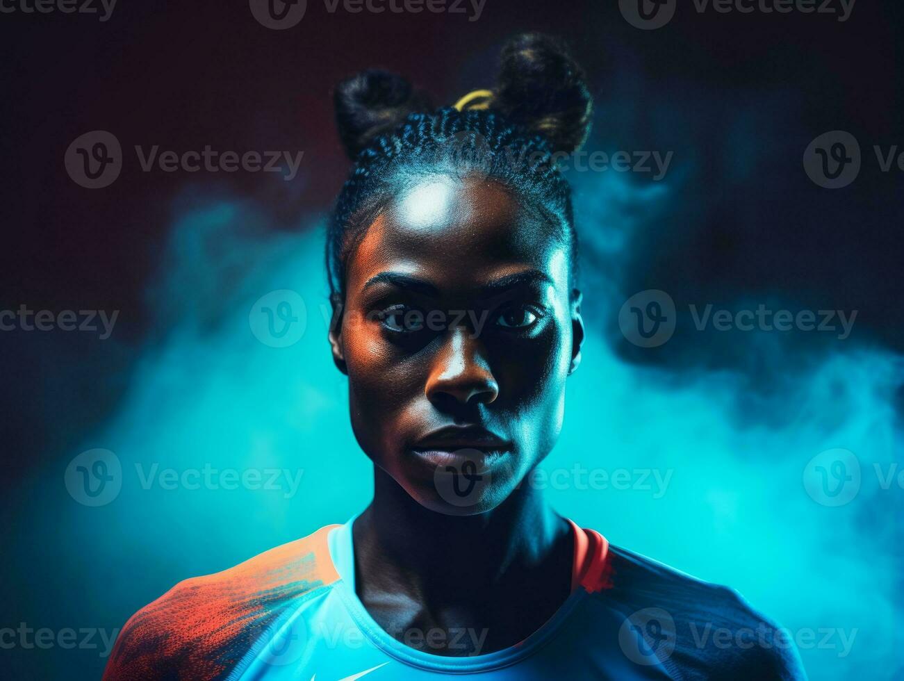 Dynamic Photograph of Female athlete AI Generative photo