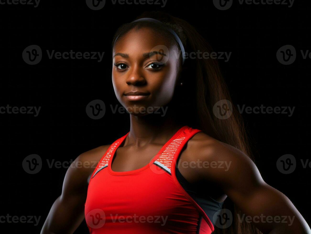 Dynamic Photograph of Female athlete AI Generative photo