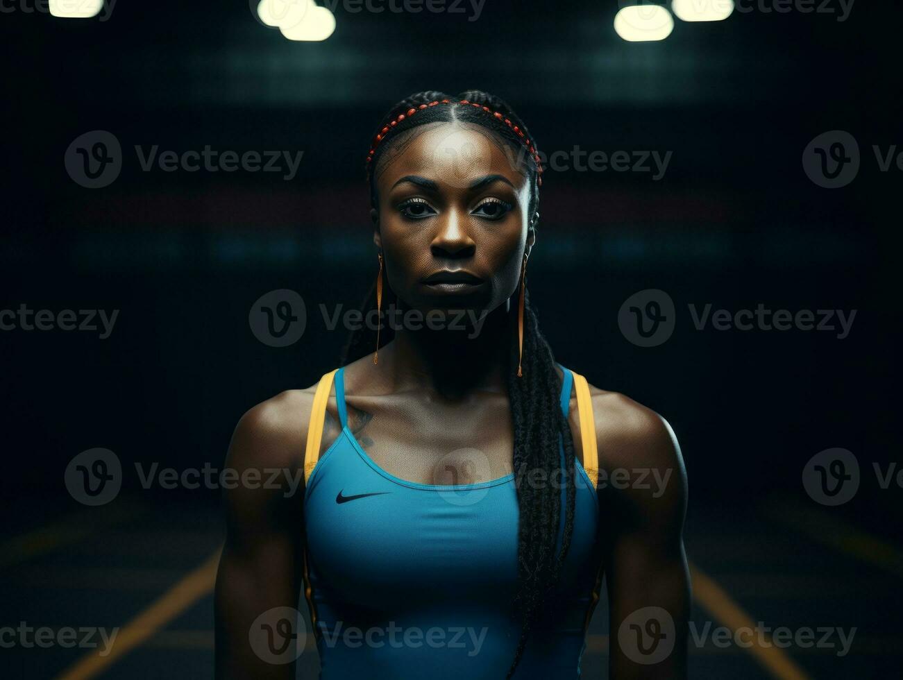 Dynamic Photograph of Female athlete AI Generative photo
