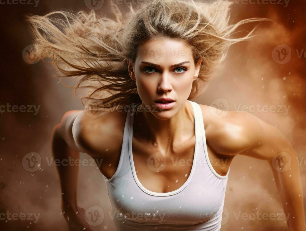 Dynamic Photograph of Female athlete AI Generative photo