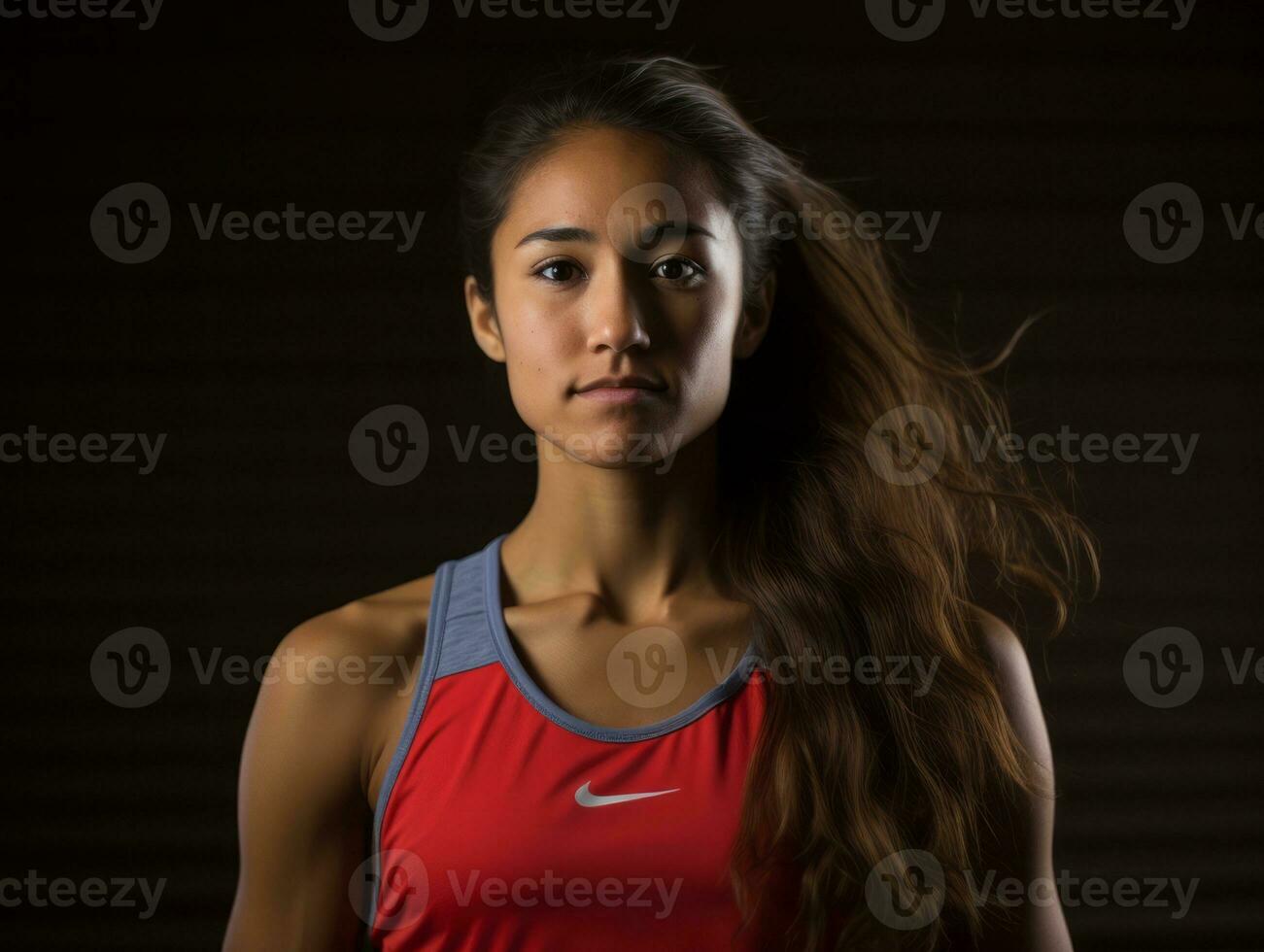 dinámica fotografía de hembra atleta ai generativo foto