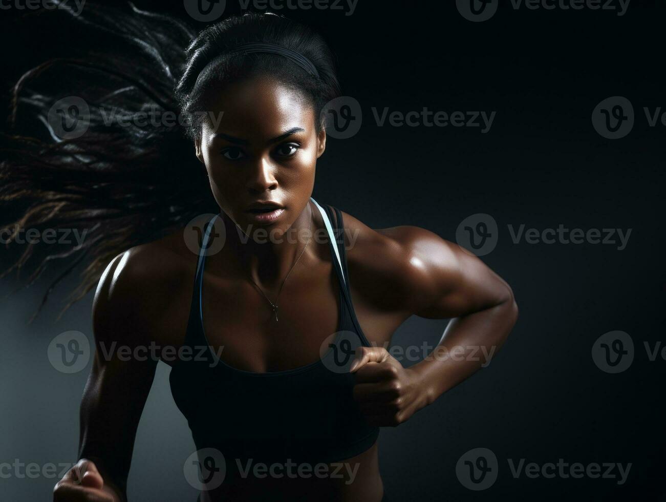 Dynamic Photograph of Female athlete AI Generative photo