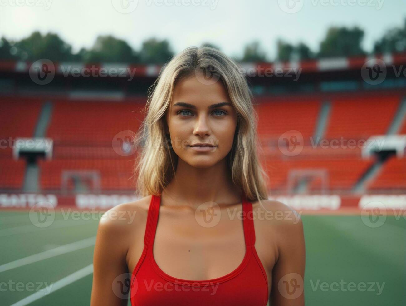 Dynamic Photograph of Female athlete AI Generative photo
