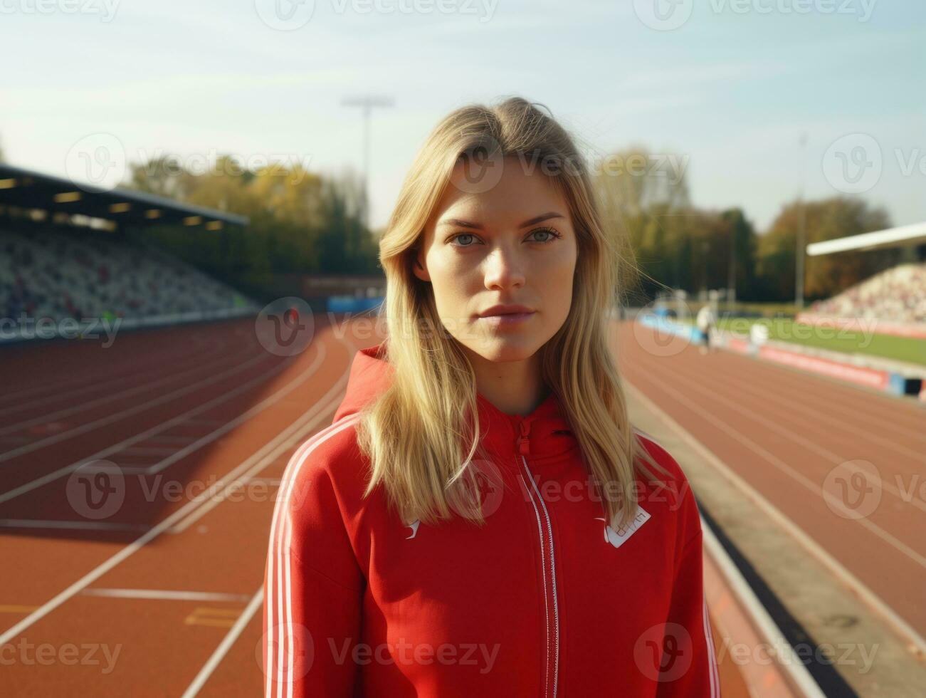 Dynamic Photograph of Female athlete AI Generative photo