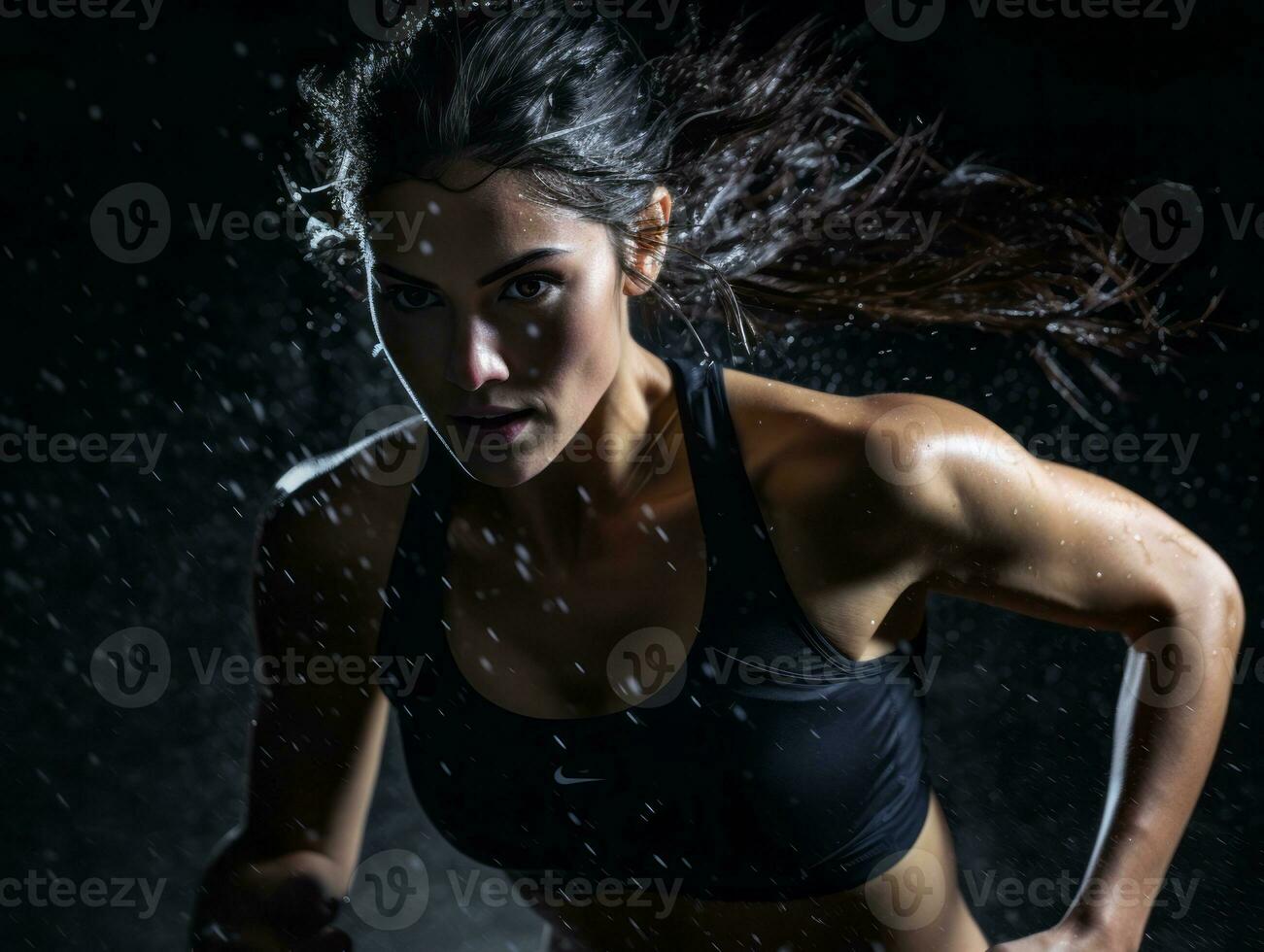 Dynamic Photograph of Female athlete AI Generative photo