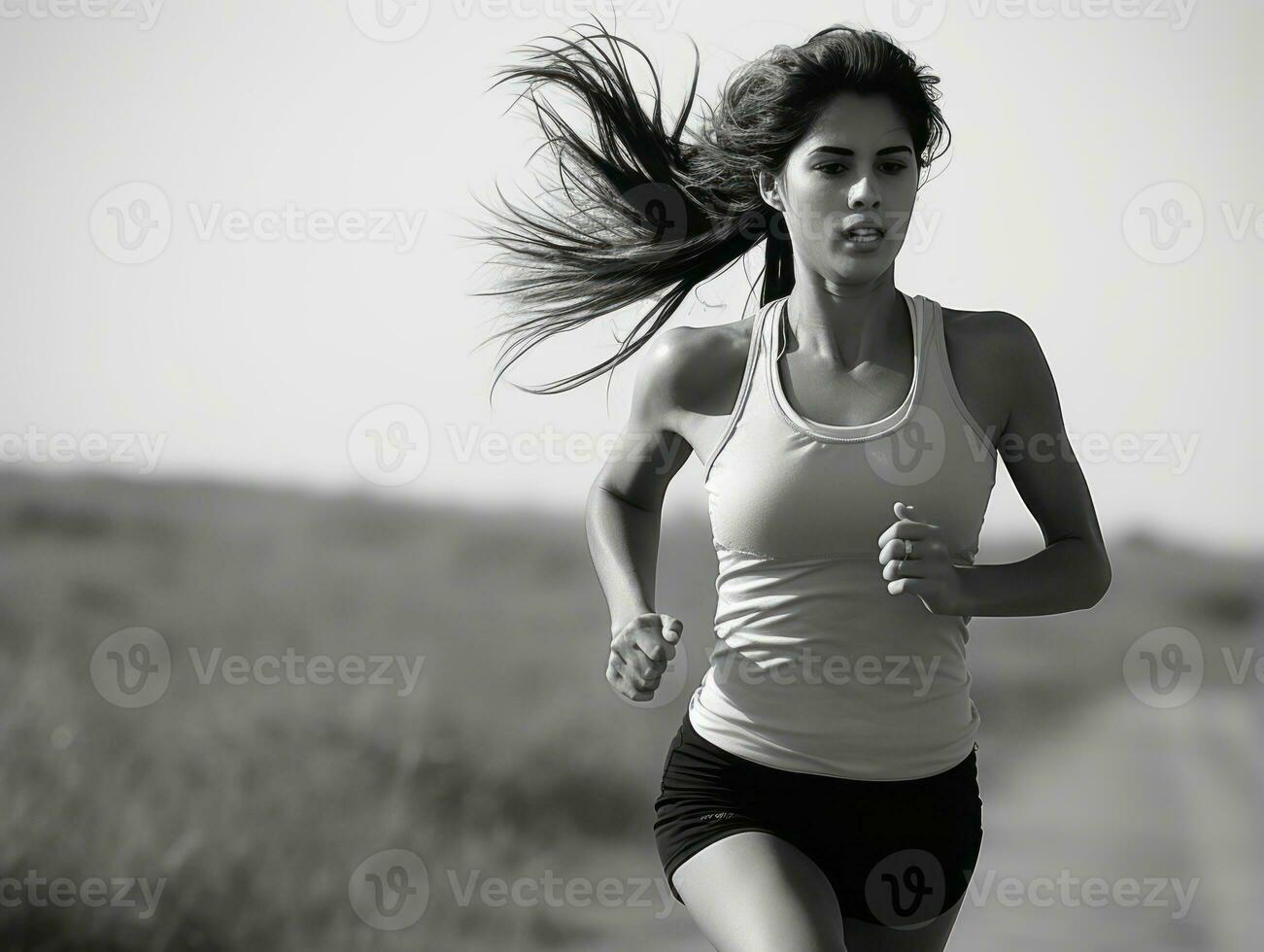 dinámica fotografía de hembra atleta ai generativo foto