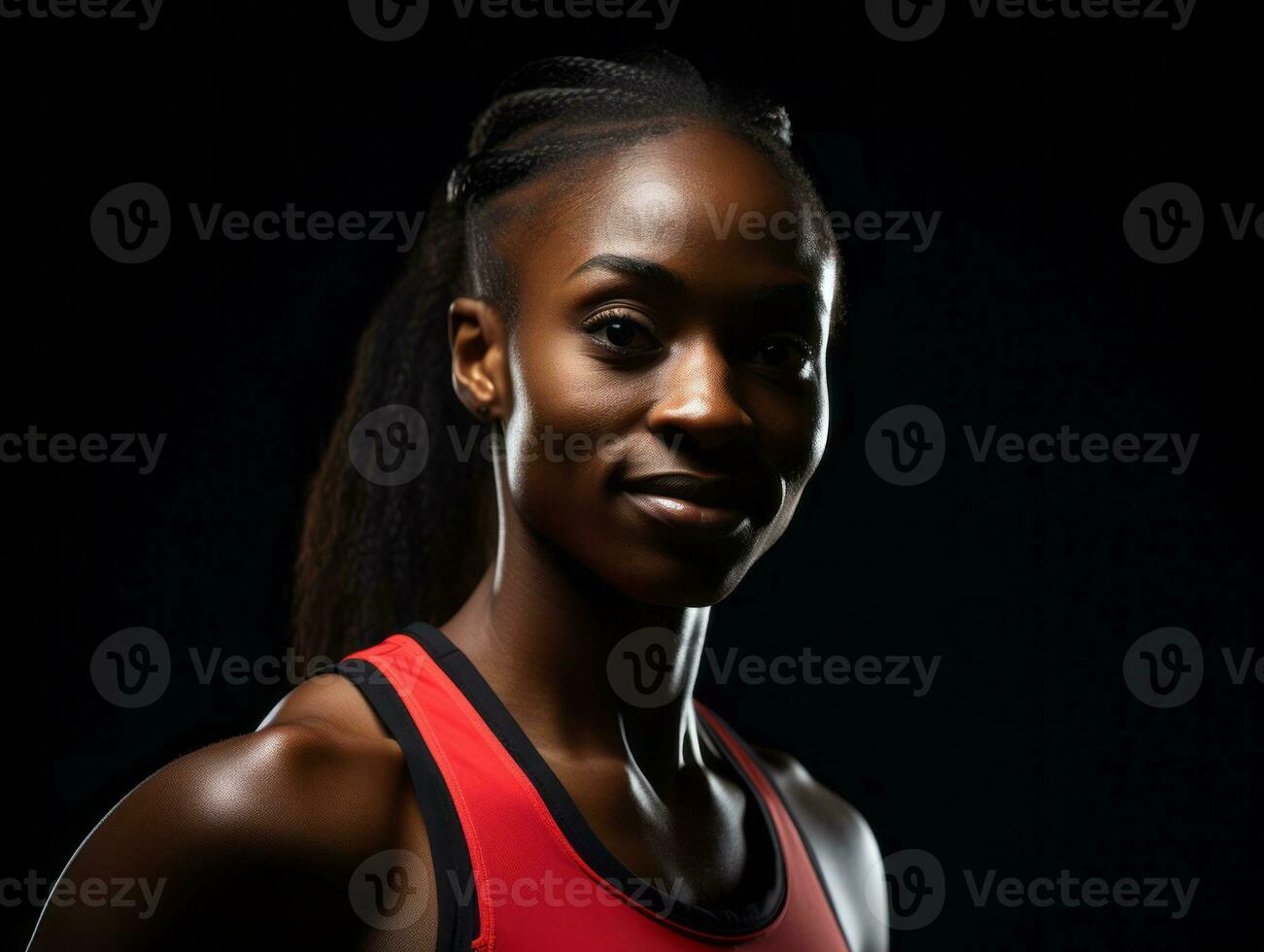 Dynamic Photograph of Female athlete AI Generative photo