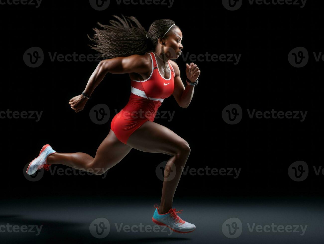 Dynamic Photograph of Female athlete AI Generative photo