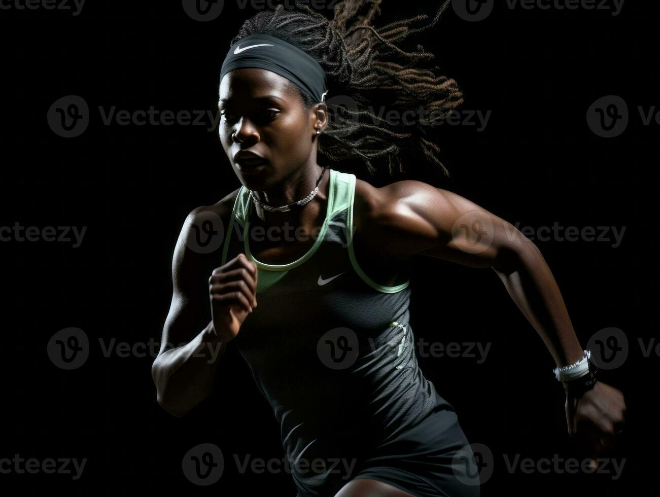 Dynamic Photograph of Female athlete AI Generative photo