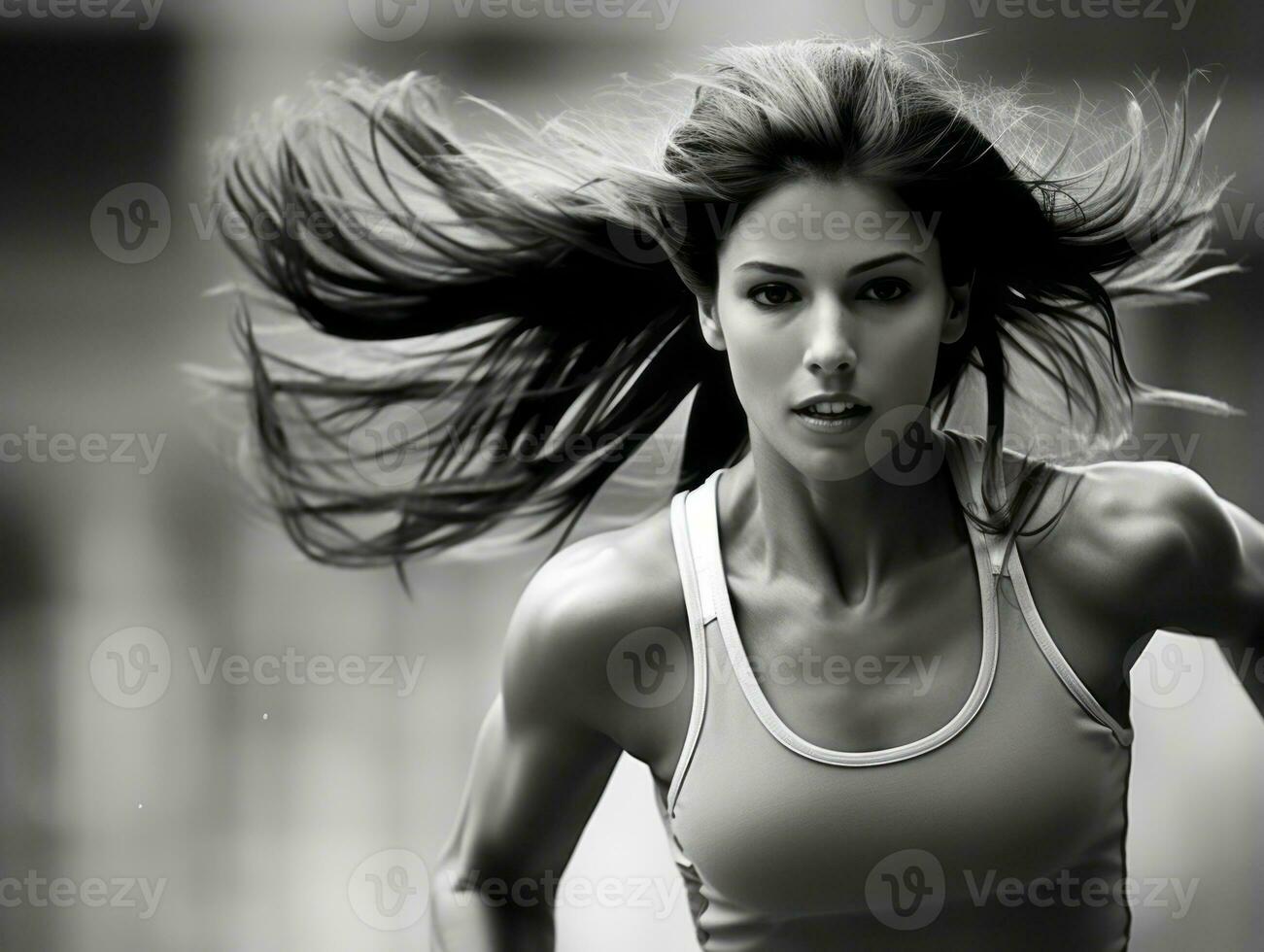 Dynamic Photograph of Female athlete AI Generative photo