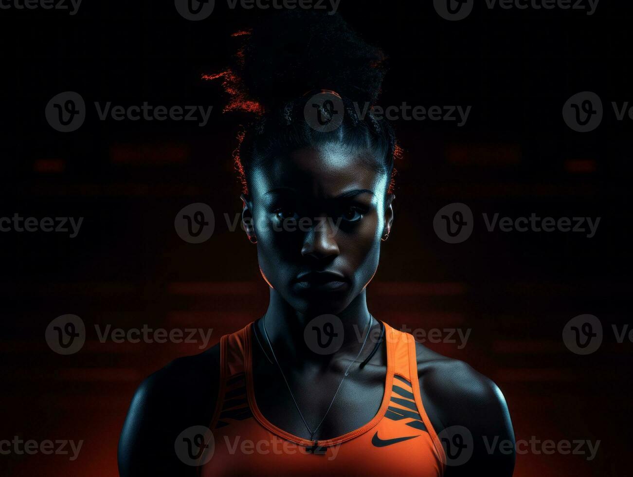 Dynamic Photograph of Female athlete AI Generative photo